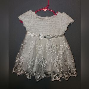 Nannette 6/9 Month Cream Lined Baby Ball Gown Lace Formal Dress Baptism